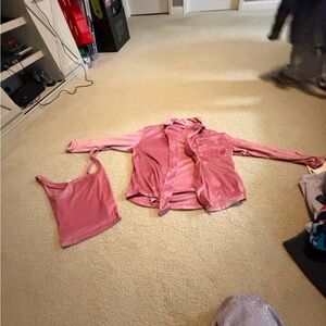 Women's Pink Jacket and Tank Top Set